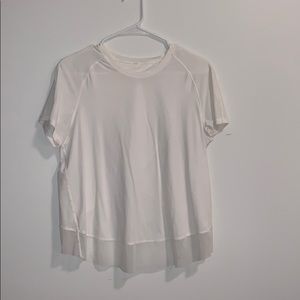 Lululemon (size 6?) white cross back t-shirt